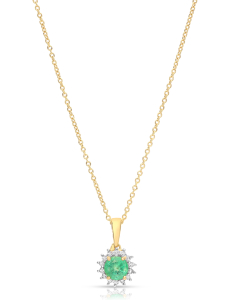 Colier aur 18 kt cu diamante si smarald P24605E-Y, 02, bb-shop.ro