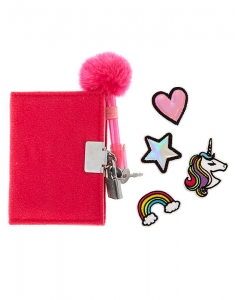 Agenda Claire's Club Pink Velcro Patch Journal 24154, 002, bb-shop.ro