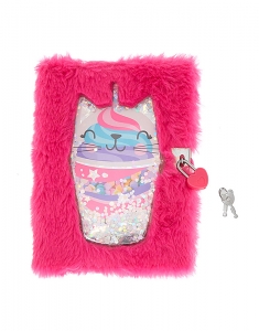 Agenda Claire's Sweetimals Cattuccino Confetti Shaker Lock Notebook - Pink 46996, 02, bb-shop.ro