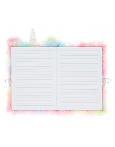 Agenda Claire's Pastel Rainbow Unicorn Lock Plush Diary 15344, 001, bb-shop.ro