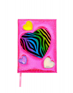 Agenda Claire`s Rainbow Zebra Heart Squish Journal 59953, 02, bb-shop.ro