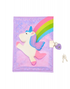 Agenda Claire`s Rainbow Unicorn Squish Lock Notebook 39089, 02, bb-shop.ro