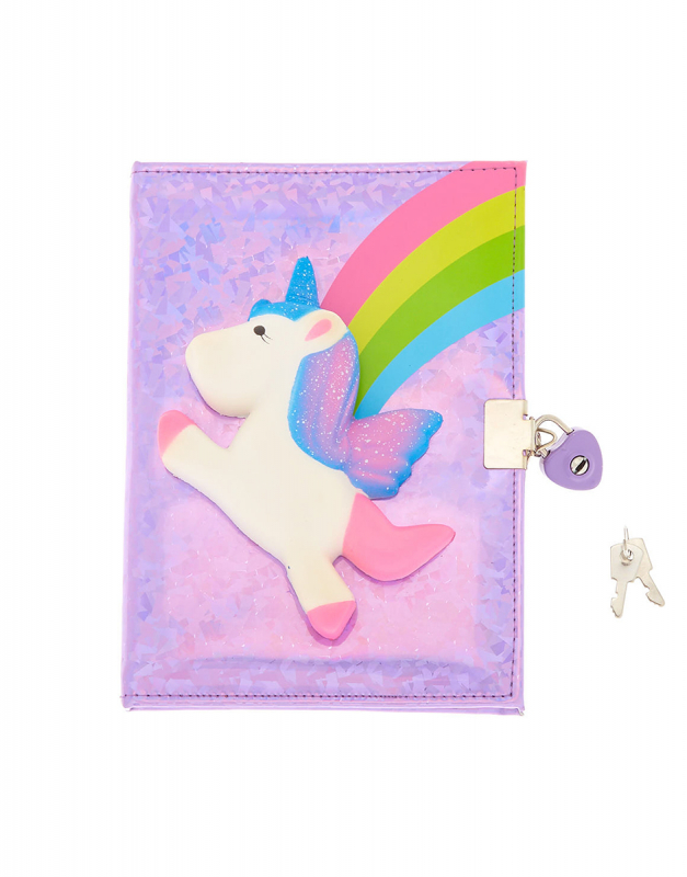 Agenda Claire`s Rainbow Unicorn Squish Lock Notebook 39089, 01, bb-shop.ro