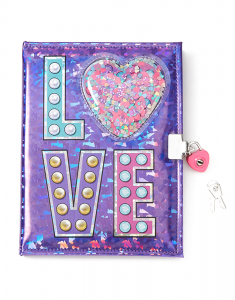 Accesoriu birou Claire`s Love Heart Shaker Lock Diary 97297, 02, bb-shop.ro