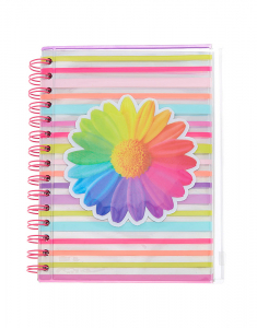 Set Claire`s Rainbow Striped Daisy Pencil Case Journal 43191, 02, bb-shop.ro