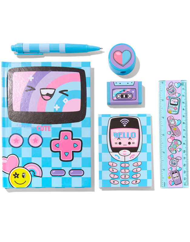 Set Claire`s Gamer Girl Checkered Stationery 12302, 01, bb-shop.ro