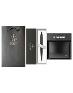 Set Parker pix Jotter XL Royal Monochrome si portofel piele Police 24PARBJOT, 02, bb-shop.ro