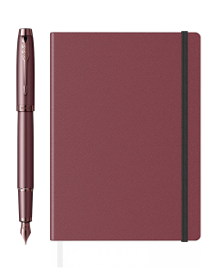 Instrumente de scris, Set Parker Stilou IM Monochrome si Notes A5 Burgundy PKGOC109-25, bb-shop.ro