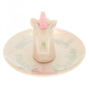 Obiect ceramic  Claire`s Ceramic Unicorn Jewelry Holder Tray 33309, 001, bb-shop.ro