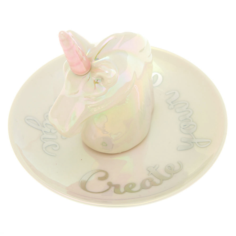 Obiect ceramic  Claire`s Ceramic Unicorn Jewelry Holder Tray 33309, 01, bb-shop.ro