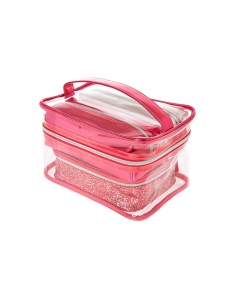 Geanta cosmetice Claire's Pink Glitter Train Makeup Bag Set 76602, 001, bb-shop.ro