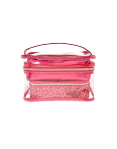 Geanta cosmetice Claire's Pink Glitter Train Makeup Bag Set 76602, 002, bb-shop.ro