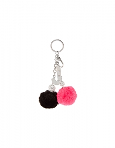 Breloc Claire's Pink and Black Pom Pom Initial J Keychain 95488, 02, bb-shop.ro