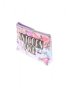 Geanta cosmetice Claire's UNICORN PWR Holographic Cosmetics Bag 58876, 001, bb-shop.ro