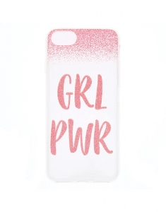 Accesoriu Tech Claire's Pink Glitter Girl Power Phone Case 73200, 02, bb-shop.ro