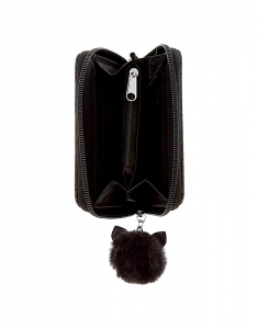 Portofel Claire's Glitter Cat Small Zip Wallet - Black 92576, 001, bb-shop.ro