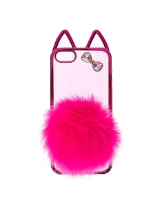 Accesoriu Tech Claire's Hot Pink Cat Fur Pom Pom Tail Phone Case 81251, 02, bb-shop.ro