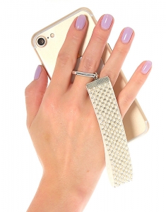 Accesoriu Tech Claire's Glam Phone Stand and Wrist Strap - White 98179, 003, bb-shop.ro