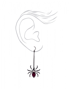 Accesoriu petrecere Claire's Crystal Spider Drop Earrings - Black 3079, 001, bb-shop.ro