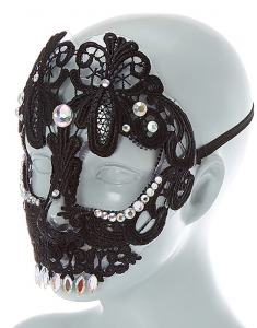 Accesoriu petrecere Claire's Skeleton Lace Mask - Black 96730, 002, bb-shop.ro
