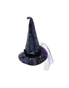 Accesoriu petrecere Claire's Reversible Sequin Witch Hat - Black 89540, 001, bb-shop.ro