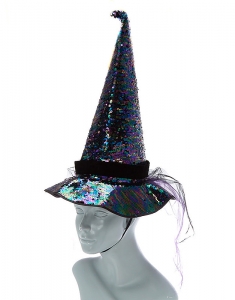 Accesoriu petrecere Claire's Reversible Sequin Witch Hat - Black 89540, 002, bb-shop.ro
