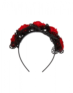 Accesoriu petrecere Claire's Flower Crown Headband - Red 86474, 001, bb-shop.ro
