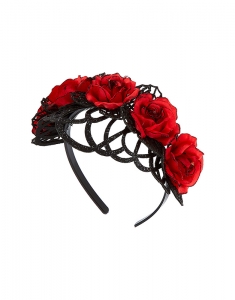 Accesoriu petrecere Claire's Flower Crown Headband - Red 86474, 02, bb-shop.ro