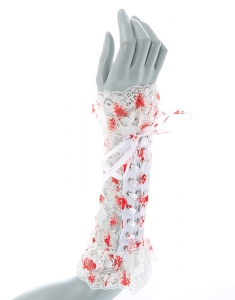 Accesoriu petrecere Claire's Blood Splatter Lace Up Fingerless Gloves 97572, 001, bb-shop.ro