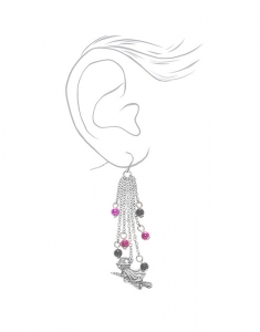 Accesoriu petrecere Claire's Silver Flying Witch Drop Earrings 3340, 001, bb-shop.ro