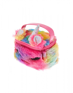 Geanta cosmetice Claire's Furry Rainbow Unicorn Makeup Bag 26912, 001, bb-shop.ro