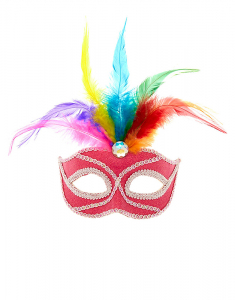 Accesoriu petrecere Claire's Rainbow Feather Gem Mask 15963, 001, bb-shop.ro