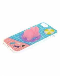 Accesoriu Tech Claire's Pool Side Hippo Squishy Phone Case 30855, 001, bb-shop.ro