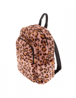 Ghiozdan Claire's Faux Fur Leopard Backpack 75804, 001, bb-shop.ro