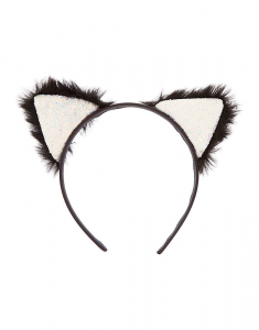 Accesoriu petrecere Claire's Glitter Furry Cat Ears Headband 23941, 001, bb-shop.ro