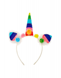 Accesoriu petrecere Claire's Rainbow Unicorn Pom Pom Headband 25925, 02, bb-shop.ro