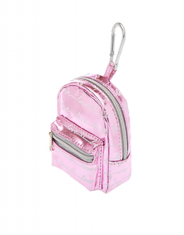 Breloc Claire's Metallic Love Script Mini Backpack Keychain 38186, 1, bb-shop.ro