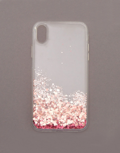 Accesoriu Tech Claire's Pink Glitter Cascade Protective Phone Case 90646, 002, bb-shop.ro