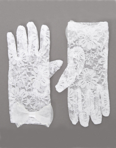 Accesoriu petrecere Claire's Club Lace Flower Girl Gloves 52844, 001, bb-shop.ro