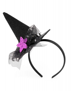 Accesoriu petrecere Claire`s Halloween Star Glitter Witch Hat Headband 73753, 02, bb-shop.ro