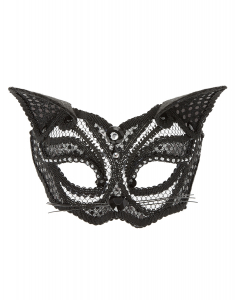 Accesoriu petrecere Claire`s Halloween Lace Cat Mask - Black 94661, 001, bb-shop.ro