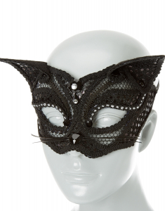 Accesoriu petrecere Claire`s Halloween Lace Cat Mask - Black 94661, 002, bb-shop.ro