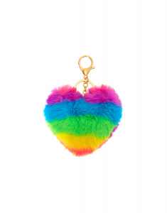 Breloc Claire`s Rainbow Heart Pom Keychain 51321, 02, bb-shop.ro