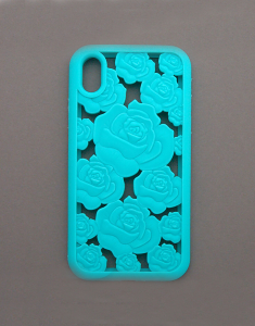 Accesoriu Tech Claire`s Turquoise Floral Cut Out Silicone Phone Case 64258, 002, bb-shop.ro