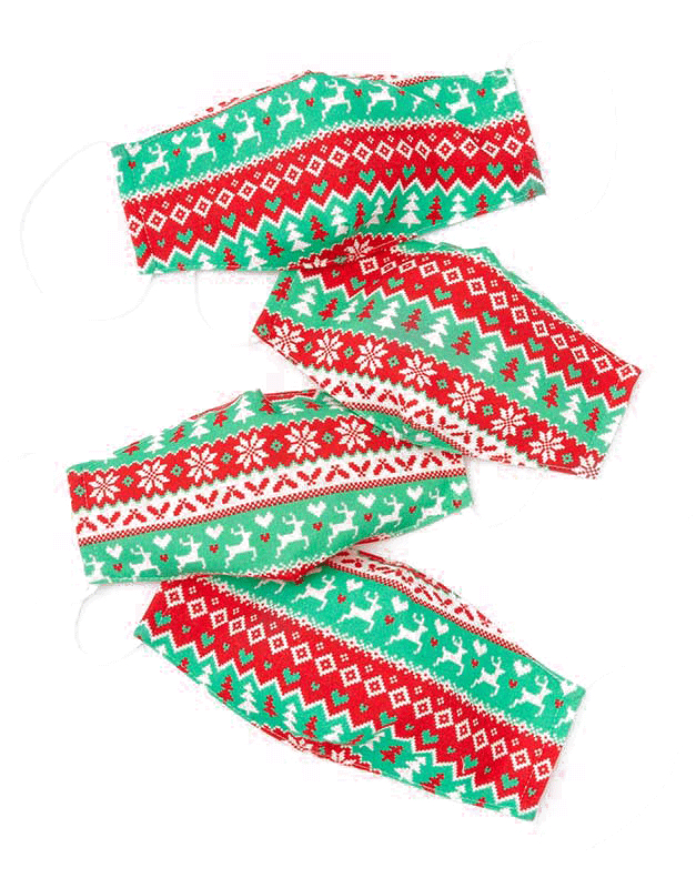 Masca Claire`s Family Pack Cotton Christmas Sweater Print Face Masks 77750, 01, bb-shop.ro