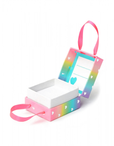 Accesoriu petrecere Claire`s Small Rainbow Hearts Gift Box 3144, 001, bb-shop.ro