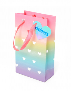 Accesoriu petrecere Claire`s Small Rainbow Hearts Gift Bag 3507, 02, bb-shop.ro