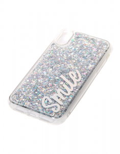 Accesoriu Tech Claire`s Smile Silver Glitter Liquid Fill Phone Case 17723, 02, bb-shop.ro