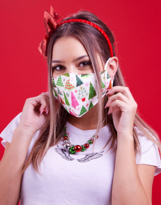 Masca Claire`s Cotton Christmas Trees Face Masks 77711, 002, bb-shop.ro