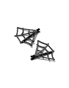 Accesoriu petrecere Claire`s Embellished Black Spider Web Hair Clips 7739, 02, bb-shop.ro
